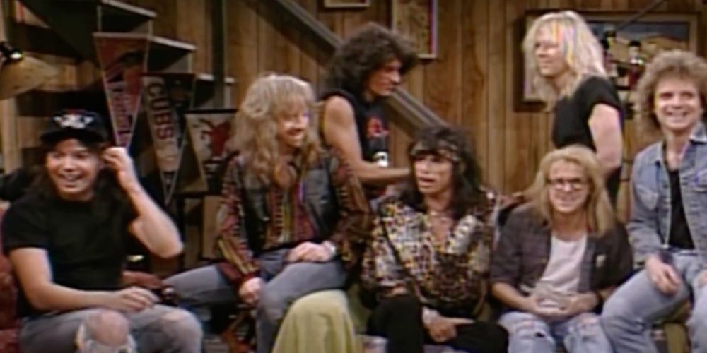 Aerosmith in a Wayne's World Sketch with Mike Meyers and Dana Carvey on Saturday Night Live