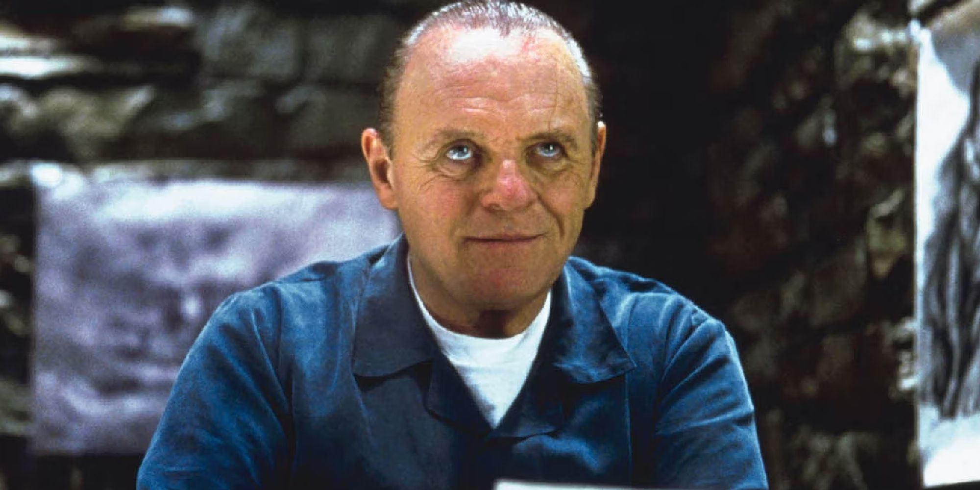 Anthony Hopkins smirking in Red Dragon