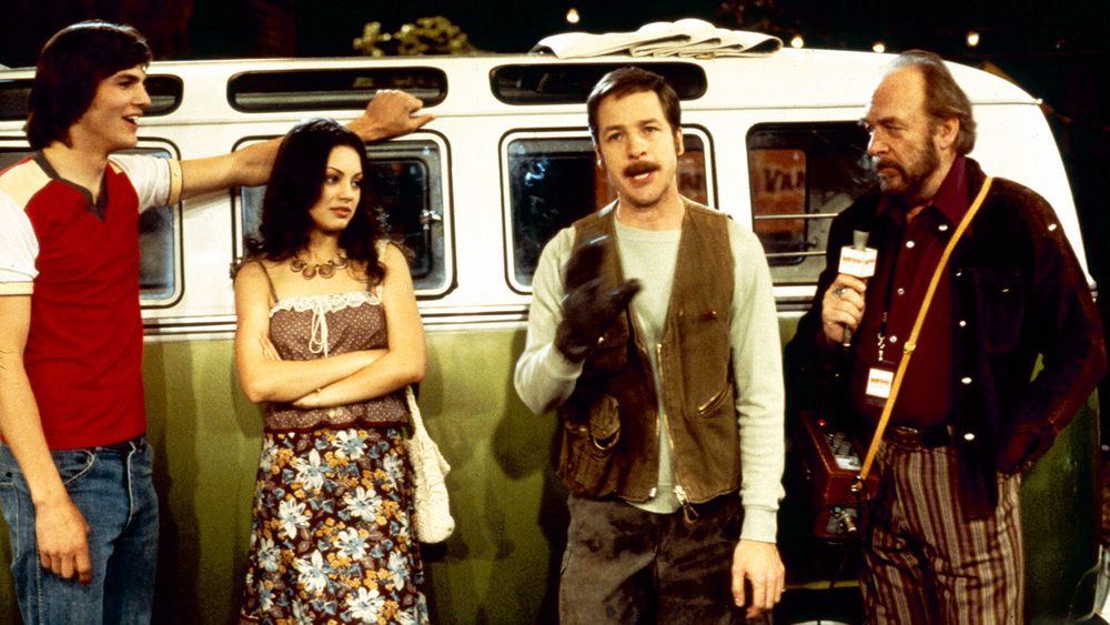 Ashton Kutcher, Mila Kunis, French Steward and Howard Hesseman in That 70s Show