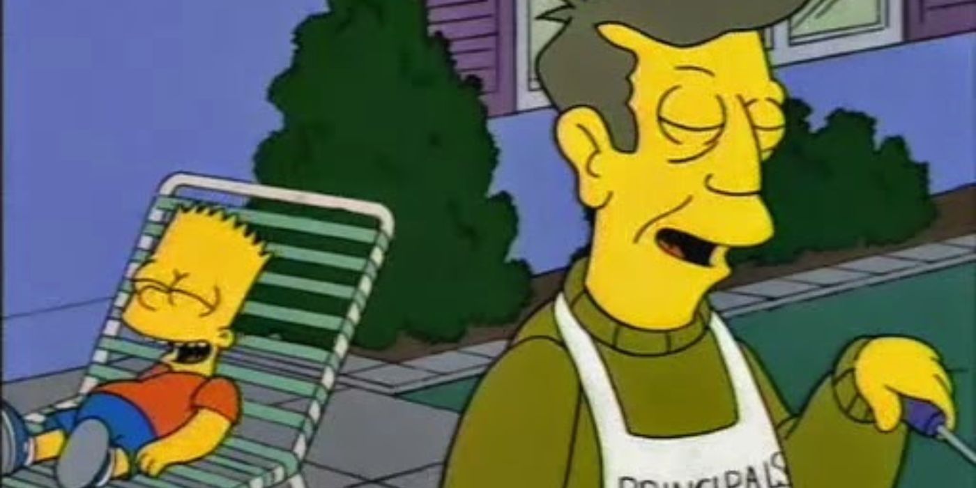 Bart et Skinner rient dans Les Simpson