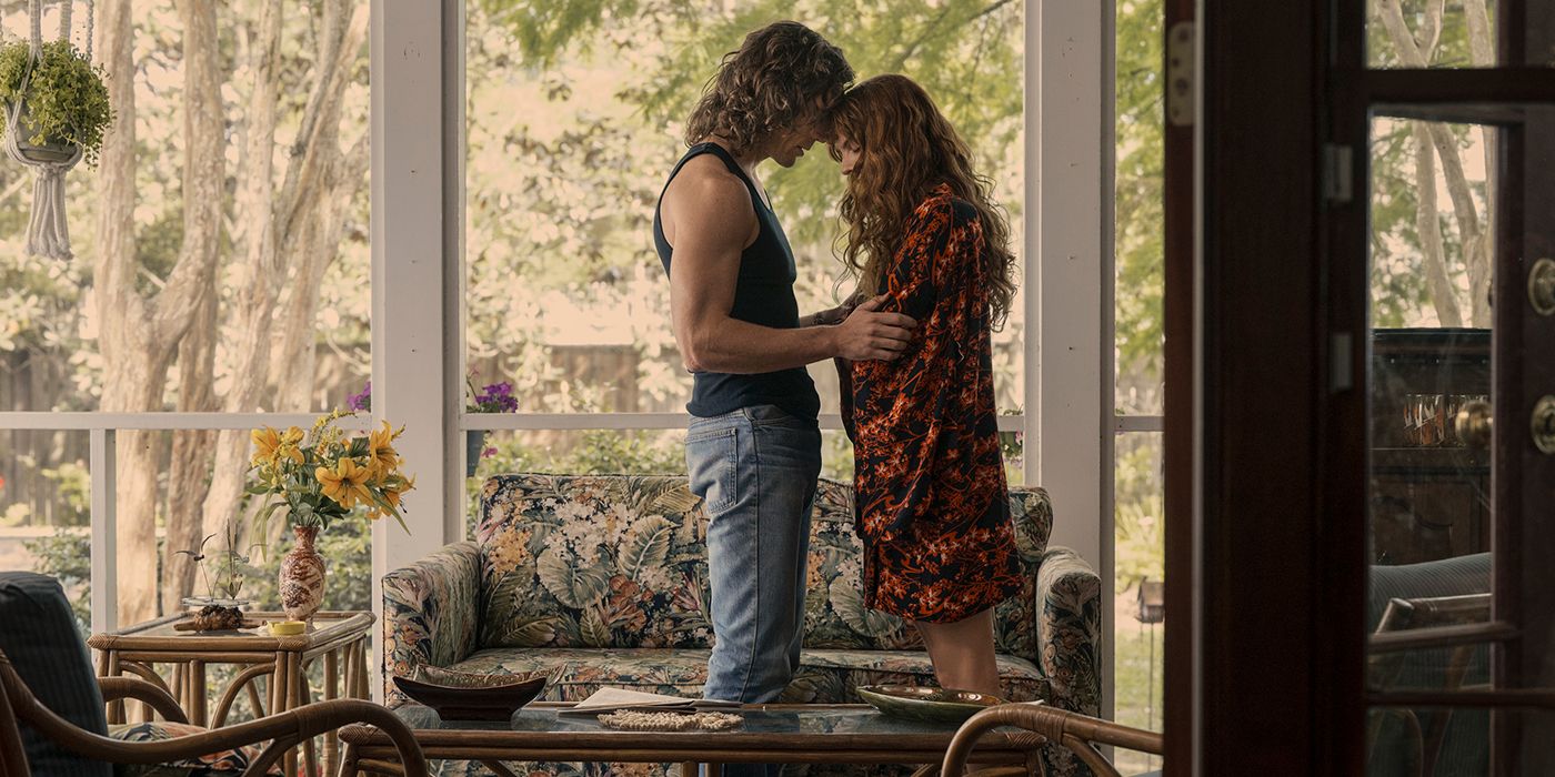 Riley Keough et Sam Claflin dans Daisy Jones and The Six Episode 9