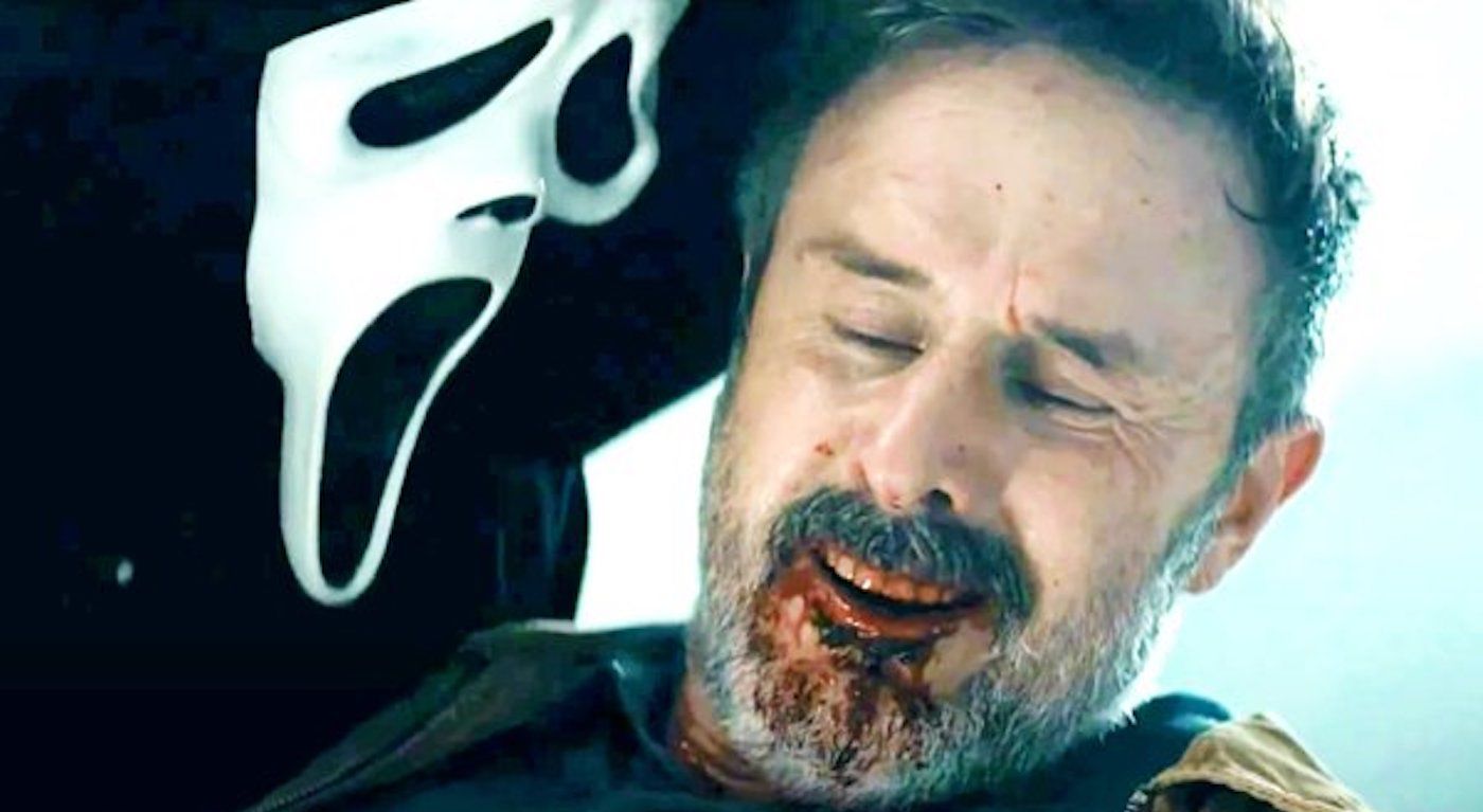 Dewey death scene in Scream 2022