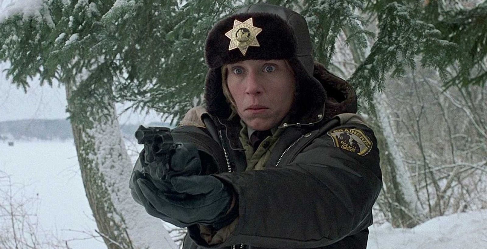 Frances McDormand point gun in 'Fargo'