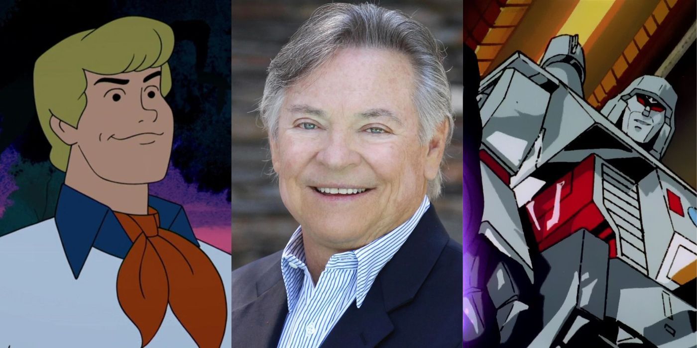Frank Welker with his two most recognizable characters, Fred Jones and Megatron