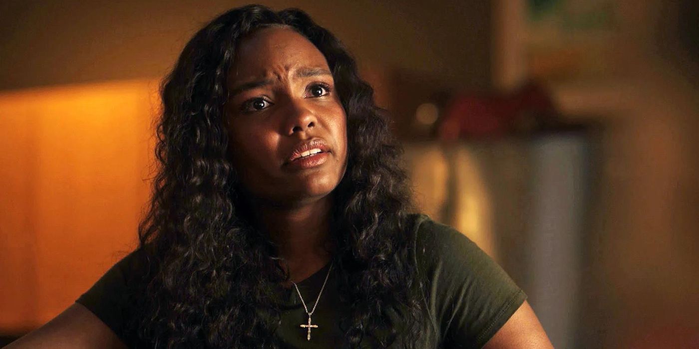 Grace, played by Sierra McClain, looking upset and concerned in 9-1-1: Lone Star