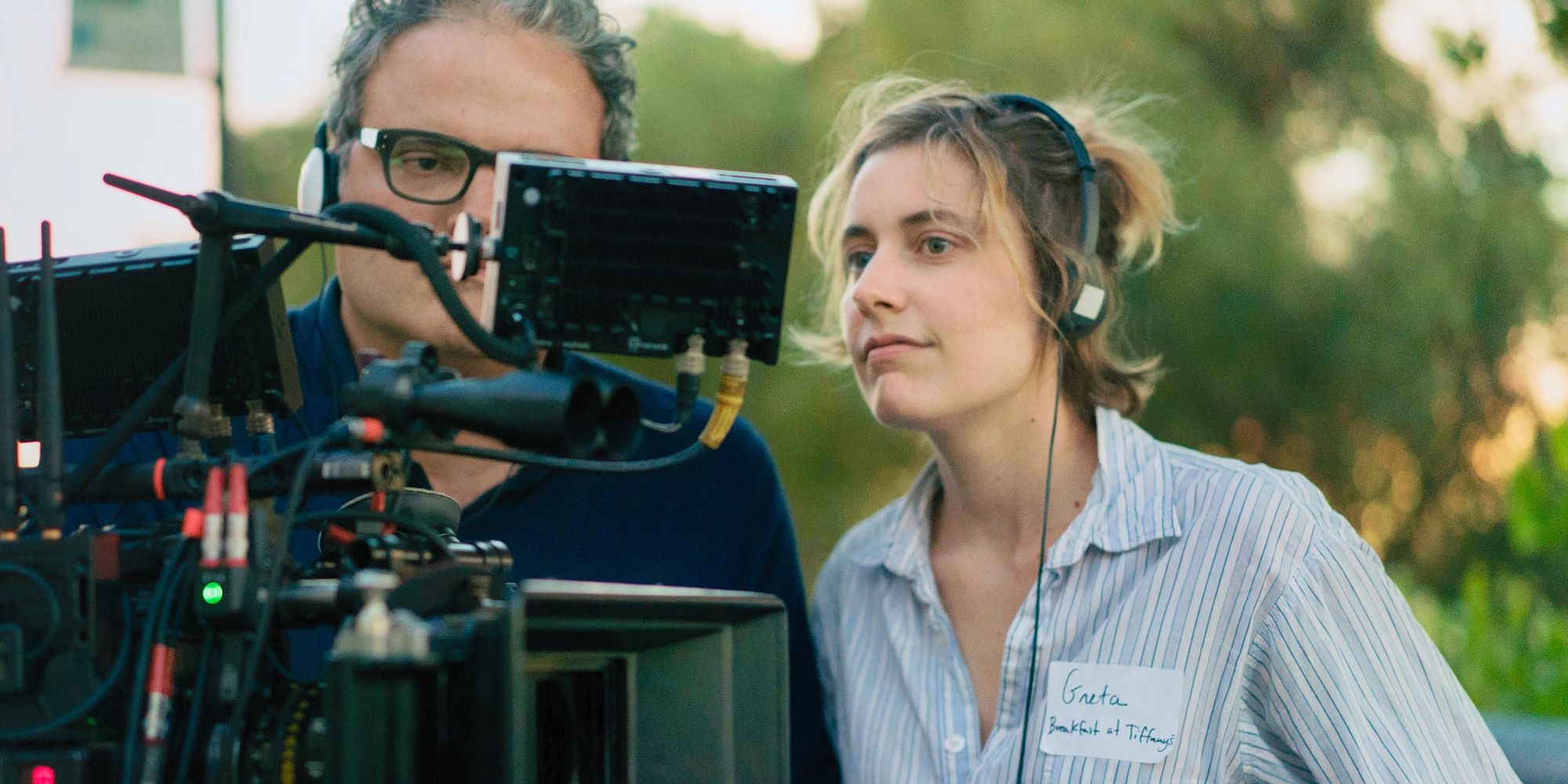 Greta Gerwig behind the camera, filming 'Lady Bird'