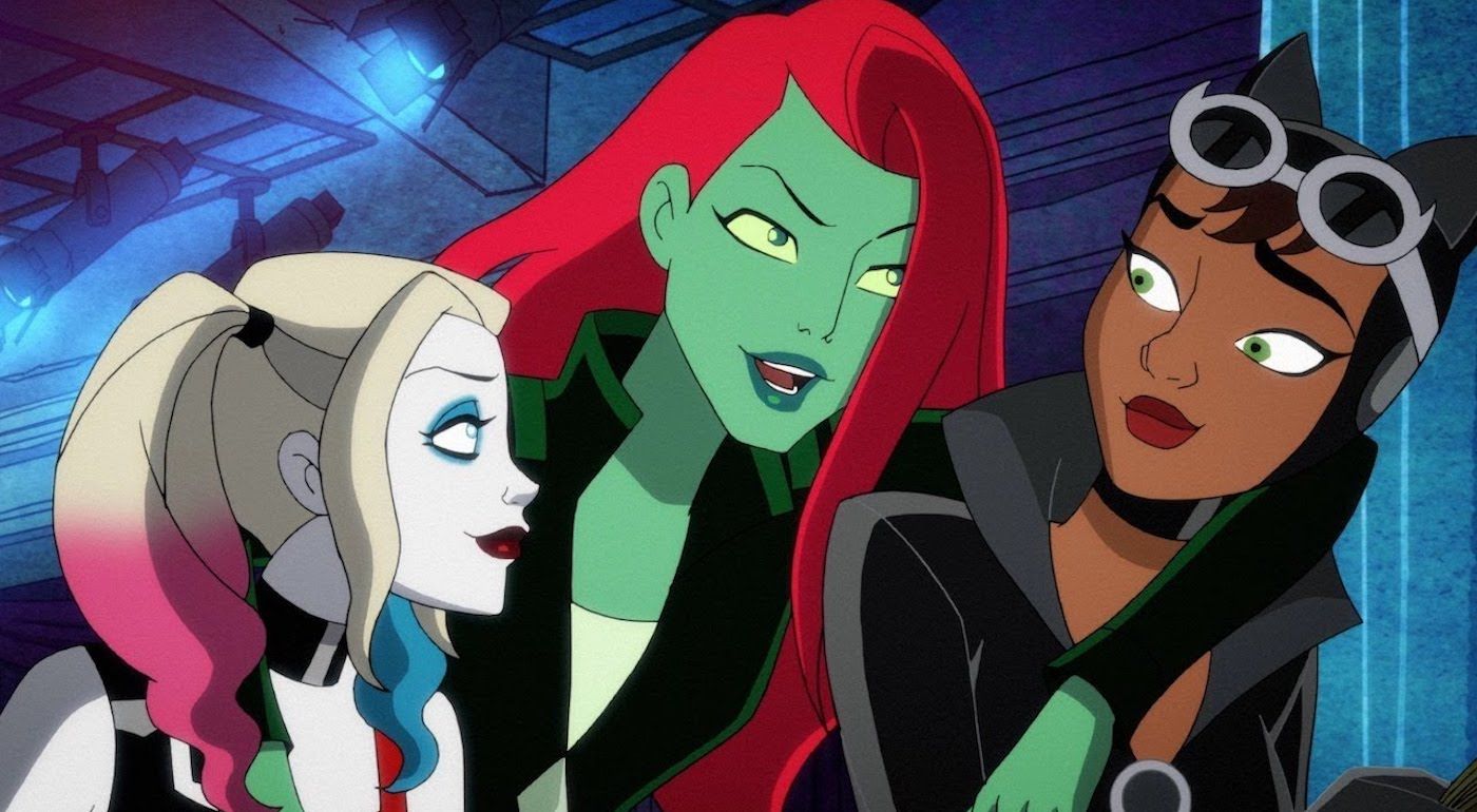 Harley Quinn, Poison Ivy et Catwoman déjeunent dans Harley Quinn.