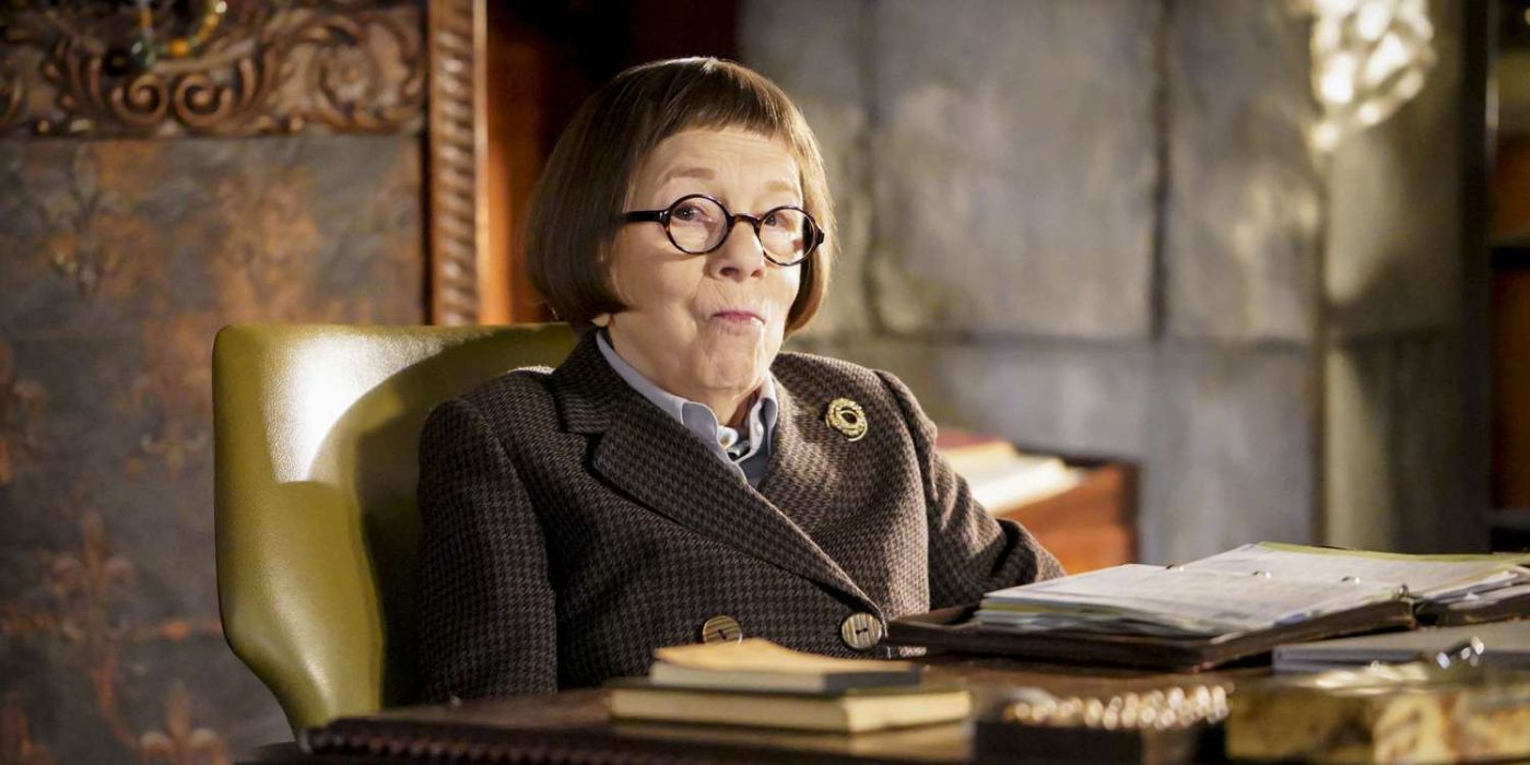 Linda Hunt as Hetty Lange sitting at her desk in NCIS: Los Angeles
