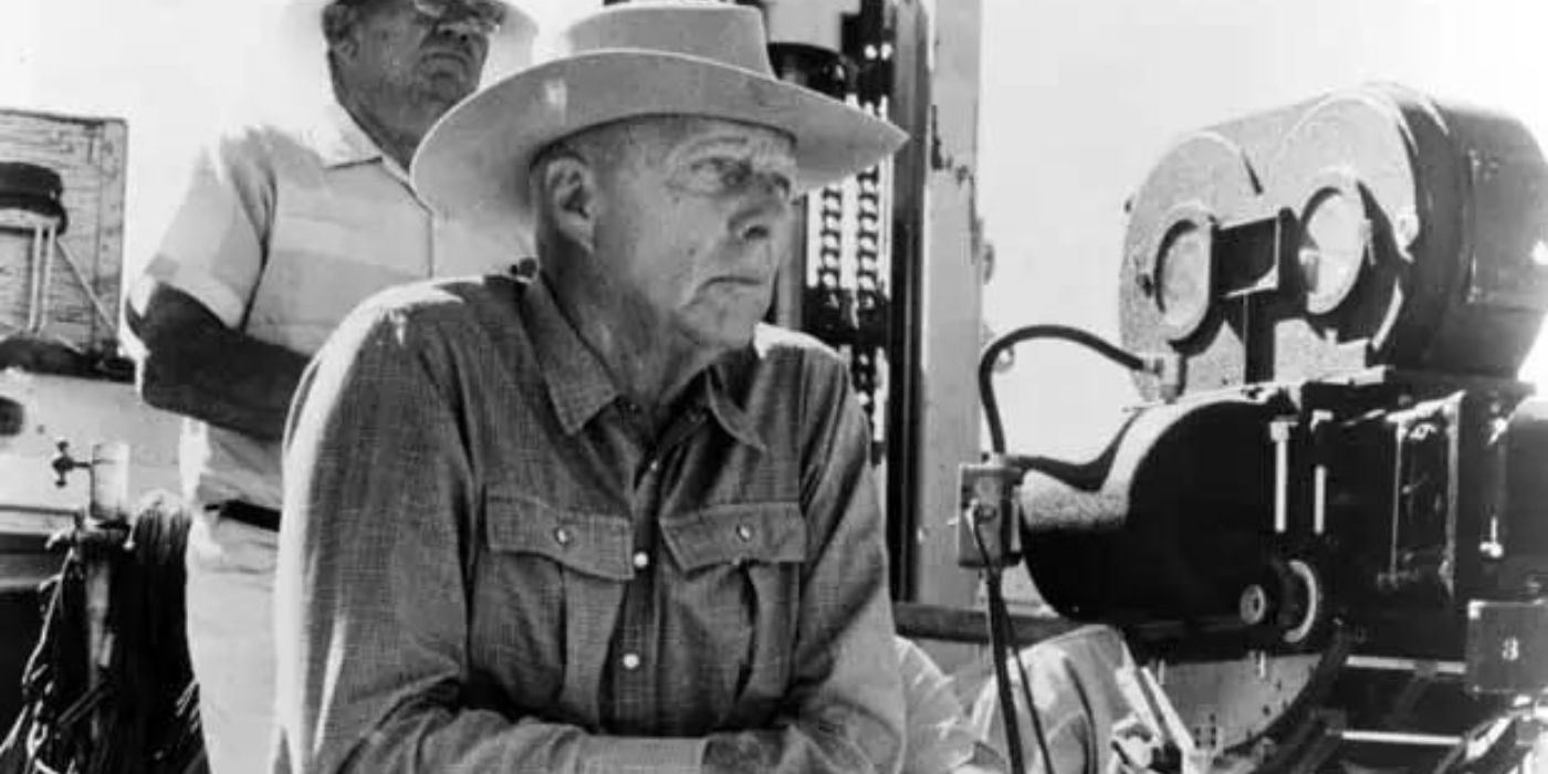 Howard Hawks directing on the desert.