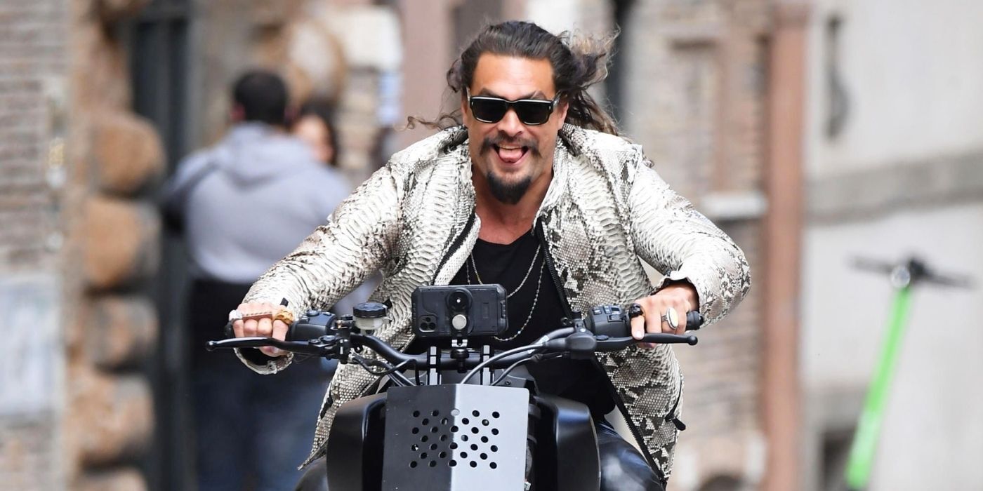 Jason Momoa zooming around in Fast X