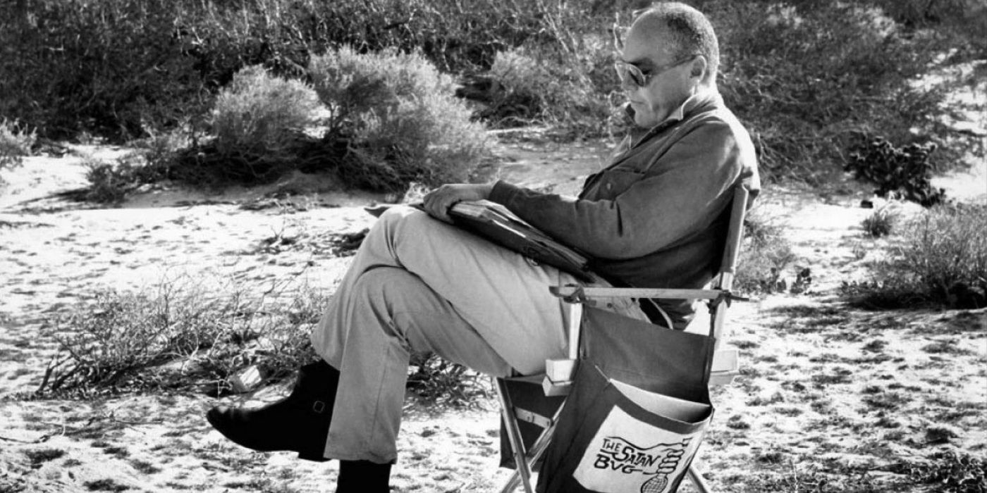 John Sturges on his director's chair in the desert.