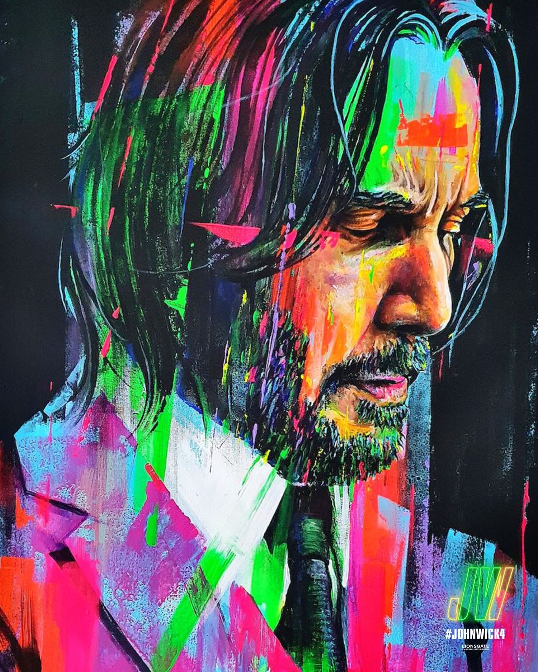 Keanu Reeves on a John Wick Chapter 4 poster