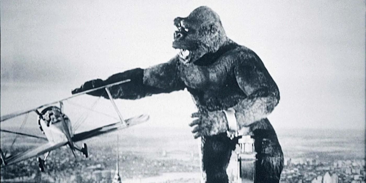 King Kong takes down a helicopter in King Kong (1933)