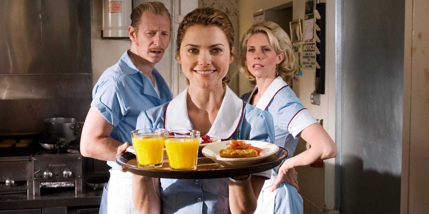 Lew Temple, Keri Russell and Cheryl Hines in Waitress