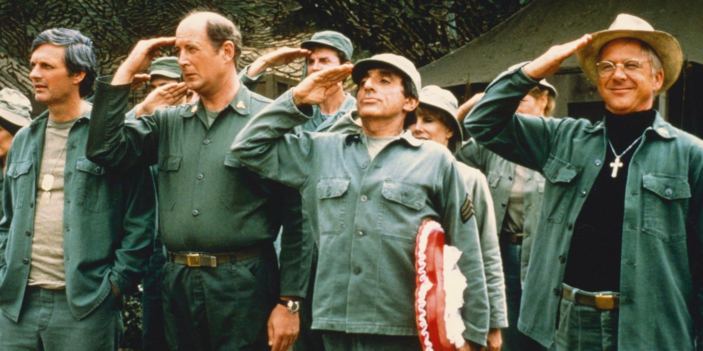 Soldiers saluting in the final episode of MASH, "Farewell, Goodbye and Amen." 