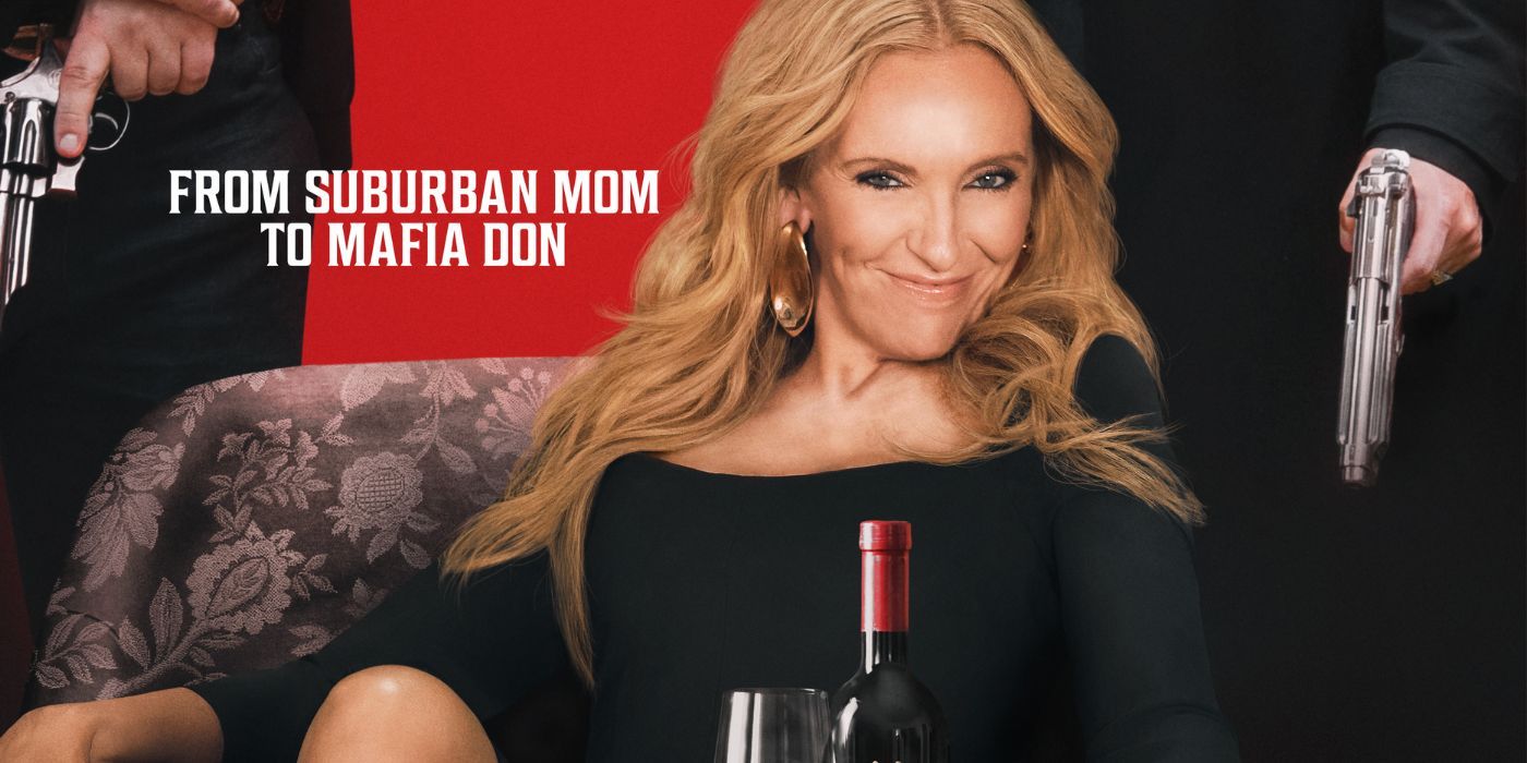 Toni Collette in the poster for Mafia Mamma 