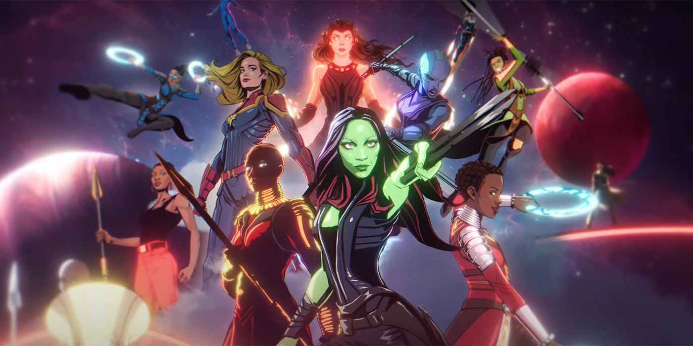 Una animación recopilatoria de personajes femeninos del MCU, incluidos Wanda Maximoff, Okoye, Gamora, Carol Danvers y más.