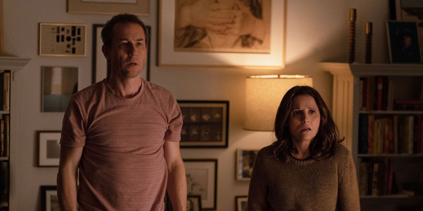Julia Louis-Dreyfus and Tobias Menzies as Beth and Don in You Hurt My Feelings