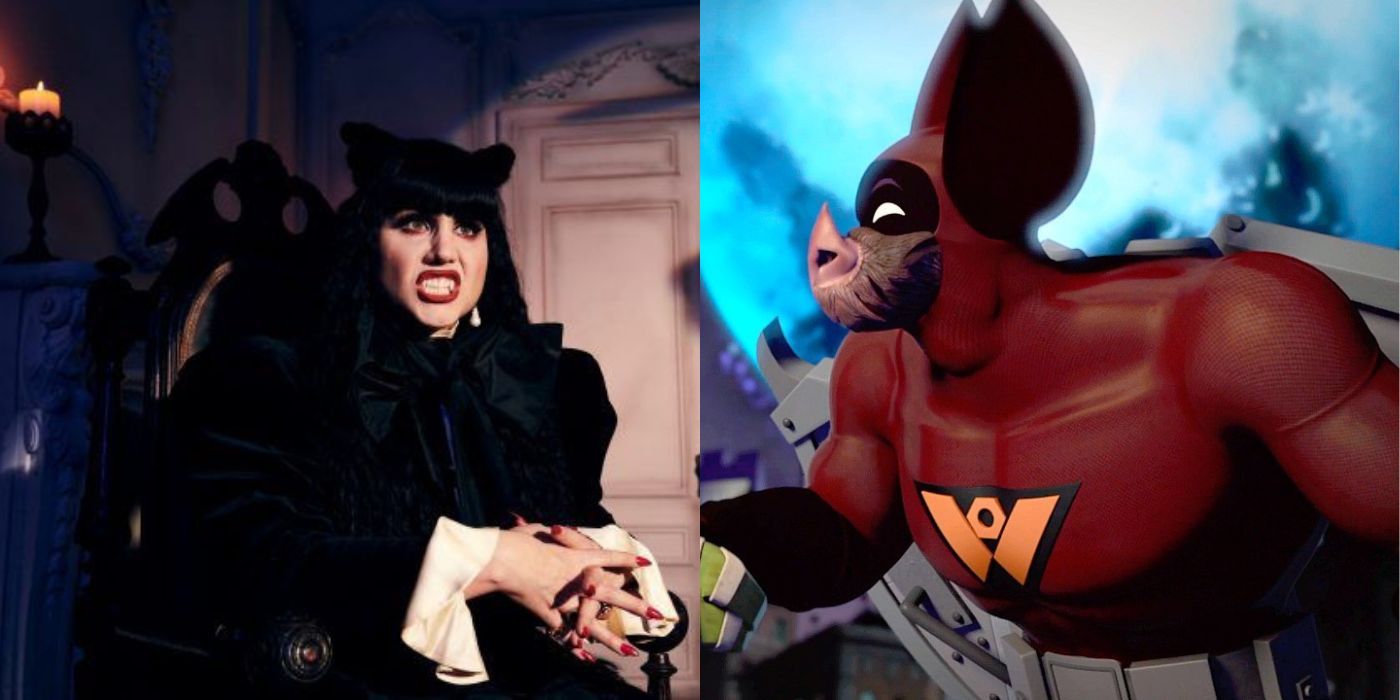 Natasia Demetriou in What We Do In The Shadows side-by-side with Wingnut from the 2012 Teenage Mutant Ninja Turtles series