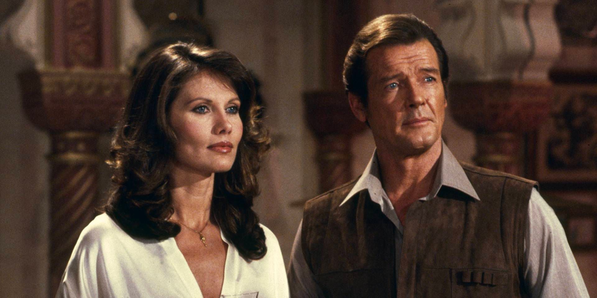 Roger Moore and Maud Adams in 'Octopussy' (1983)