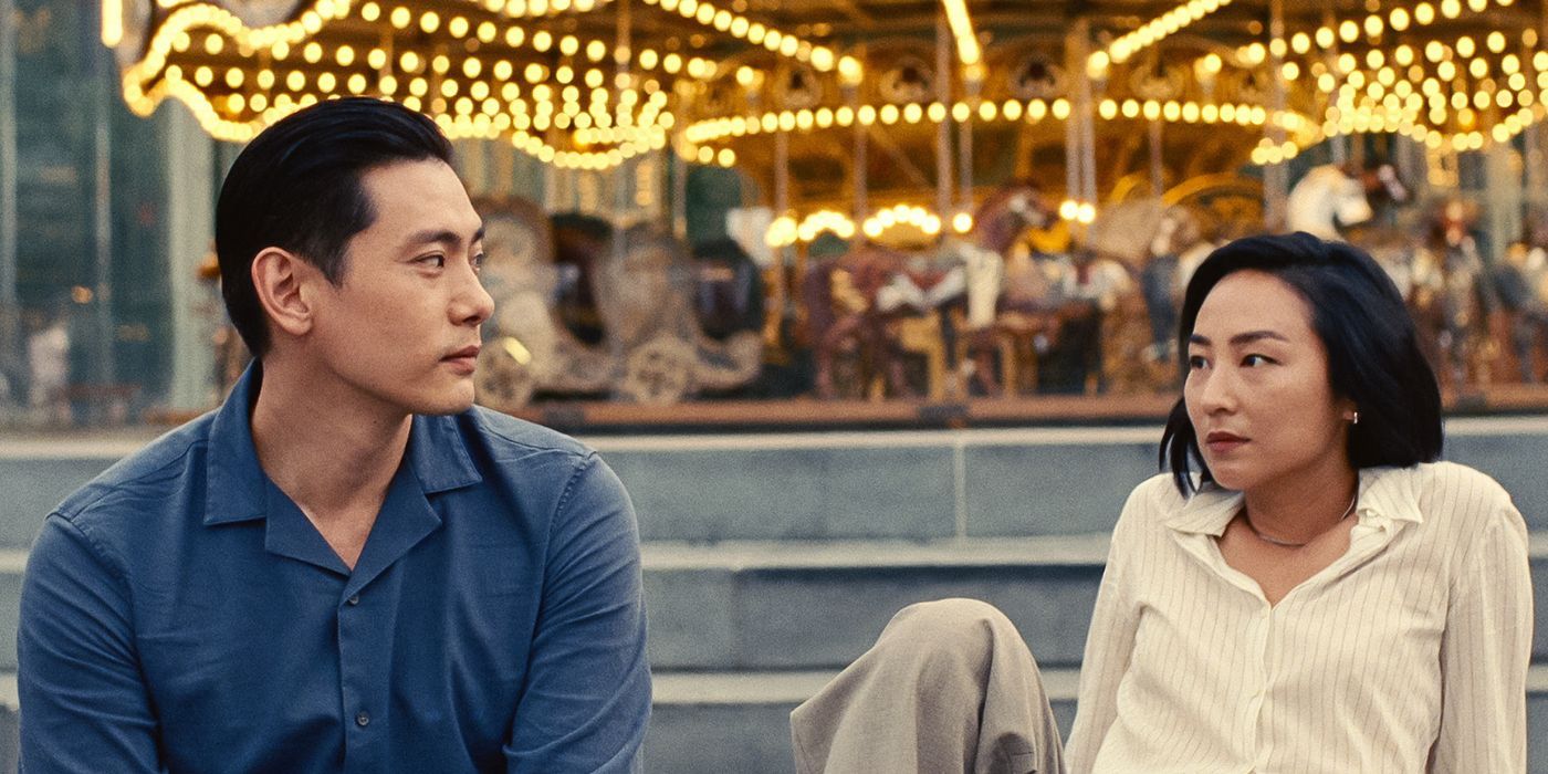 Teo Yoo and Greta Lee in Past Lives 