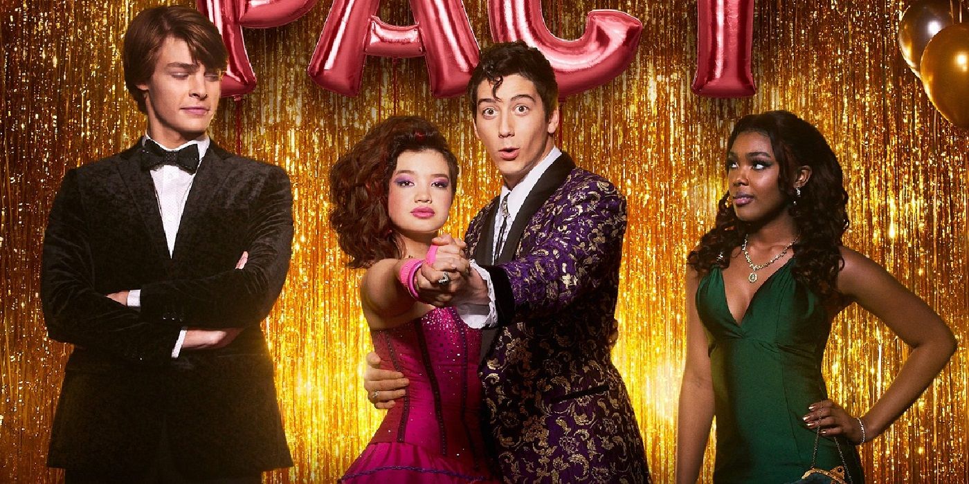 Blake draper, peyton elizabeth lee, milo manheim, and monique green on prom pact poster