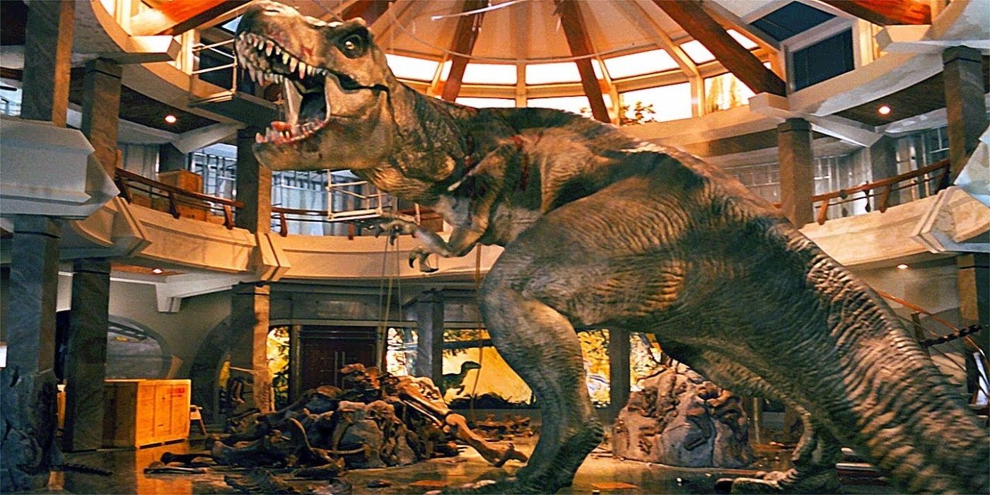 Rexy dans la fin de Jurassic-Park 1993