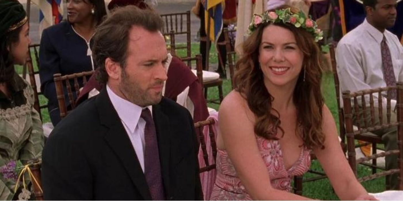 Luke dan Lorelai di pesta pernikahan di Gilmore Girls
