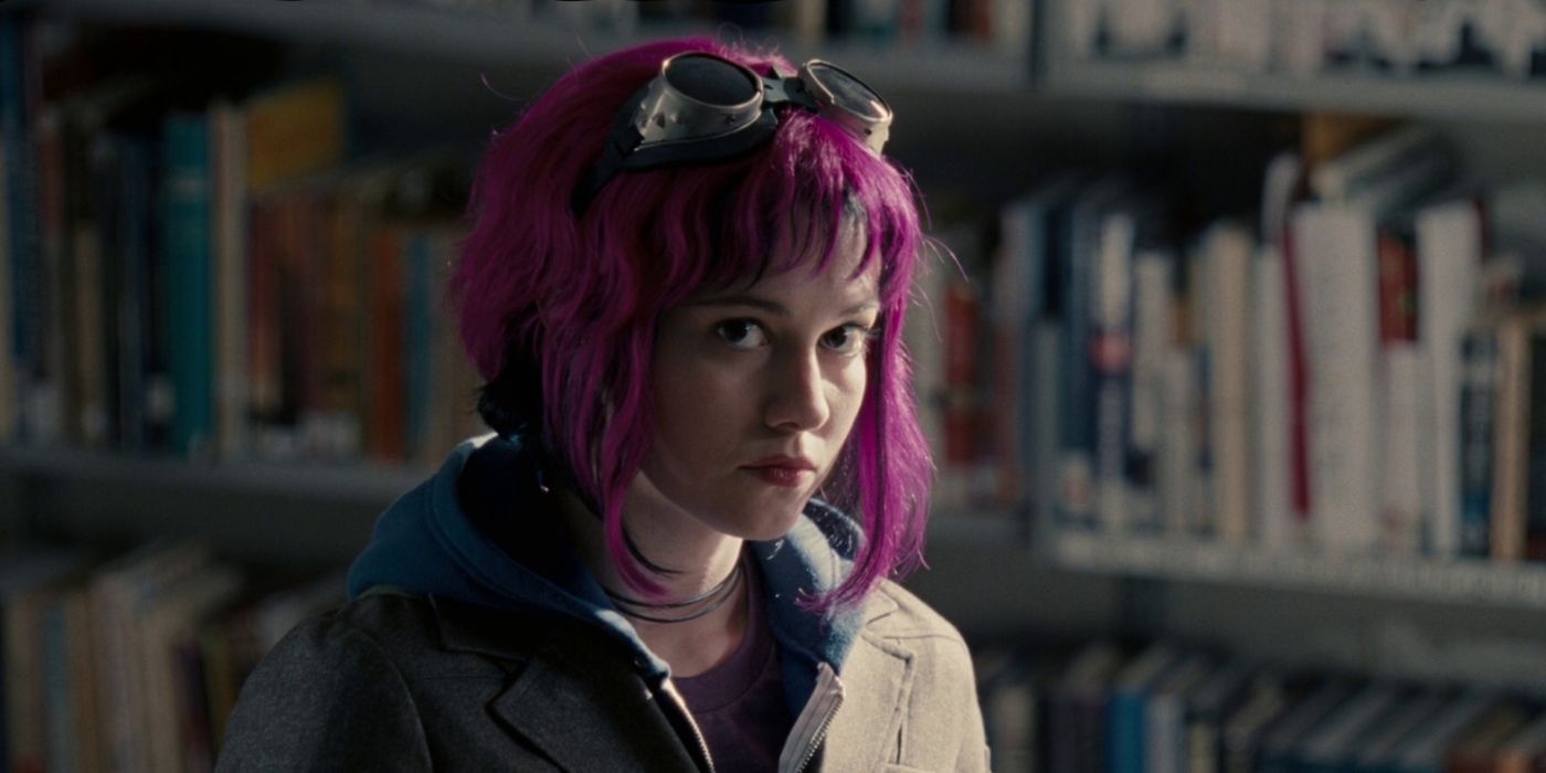 Mary Elizabeth Winstead as Ramona Flowers in a library in Scott Pilgrim vs. the World