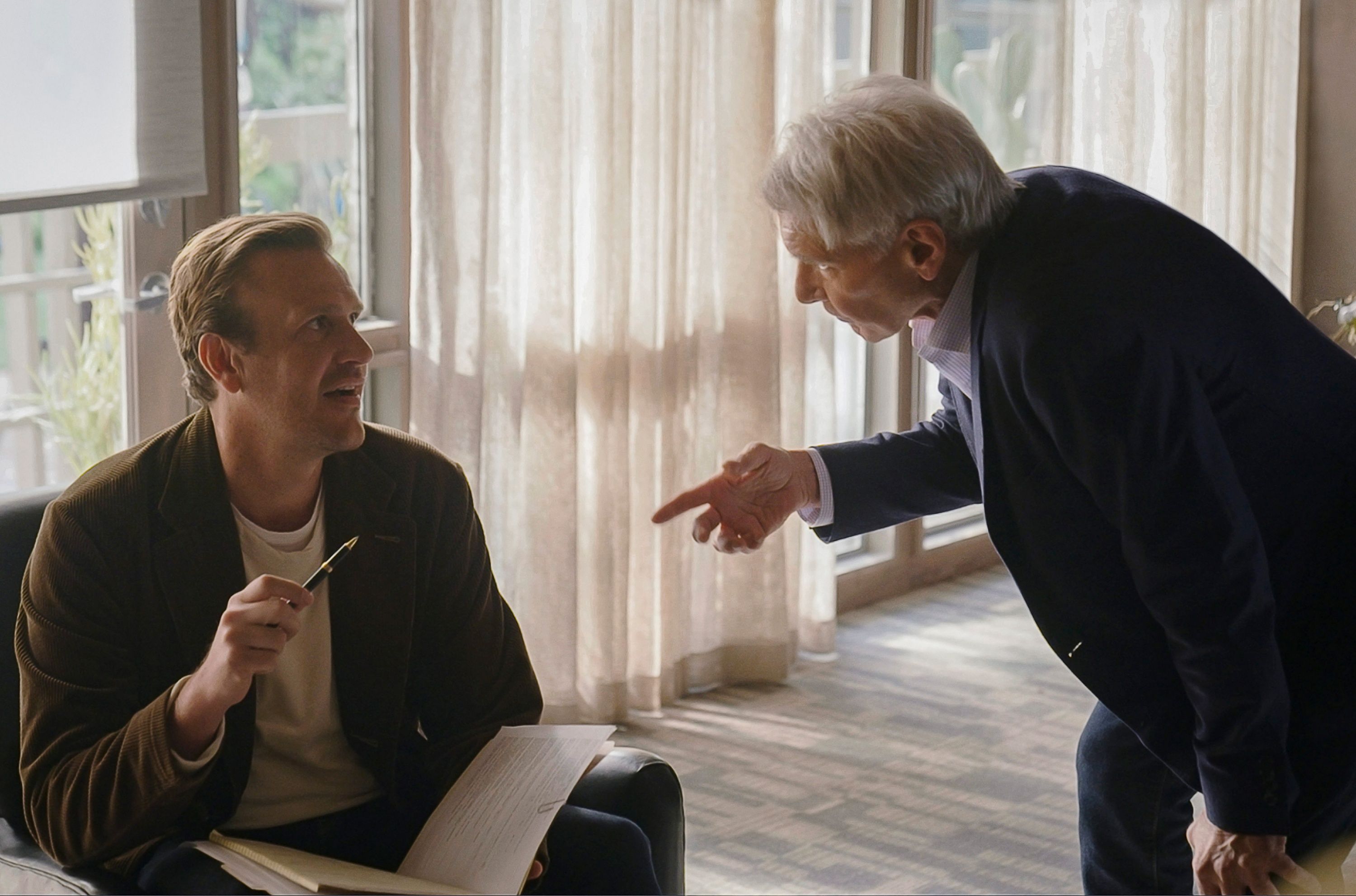 Jason Segel as Jimmy and Harrison Ford as Paul in Season 1 of Shrinking