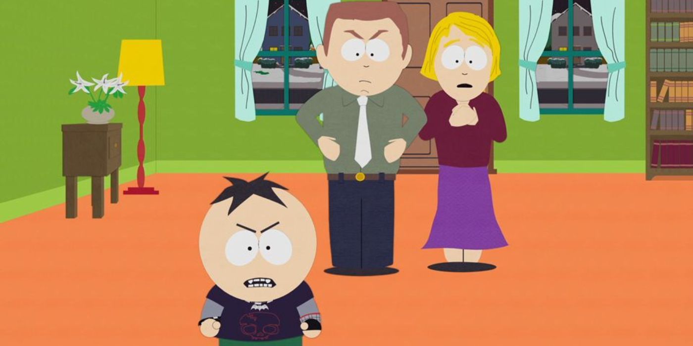 Butters tournant le dos à ses parents en colère dans l'épisode The Ungroundable de South Park.