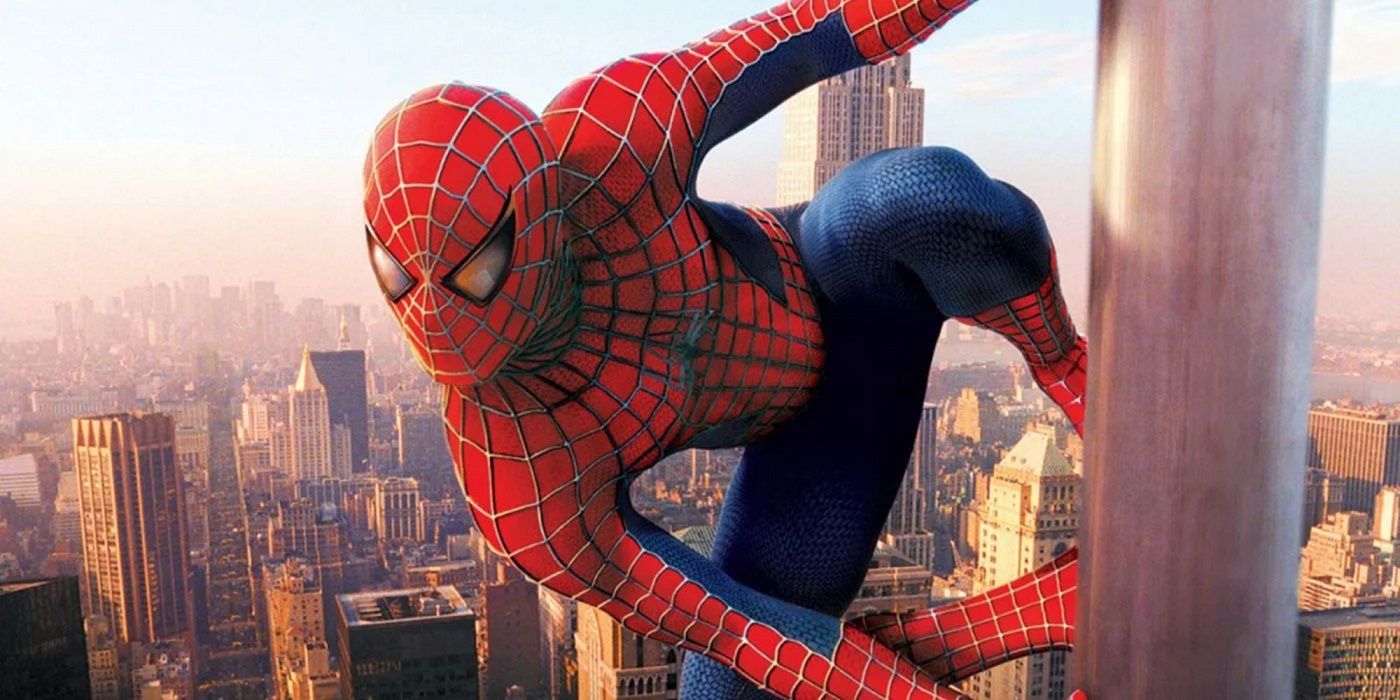 Tobey Maguire dans le rôle de Spider-Man, dans Spider-Man de 2002.
