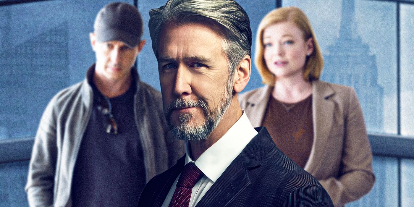 Alan Ruck as Connor Roy with Jeremy Strong and Sarah Snook in the background for Succession Season 4