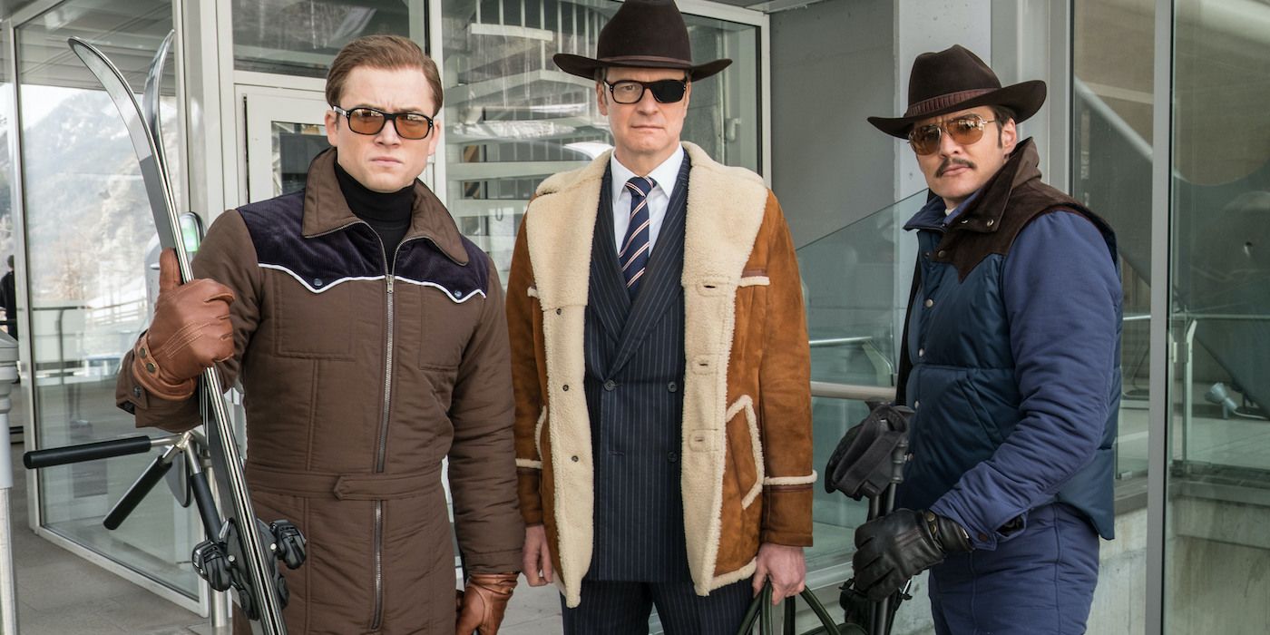 Taron Egerton, Colin Firth, and Pedro Pascal in Kingsman The Golden Circle