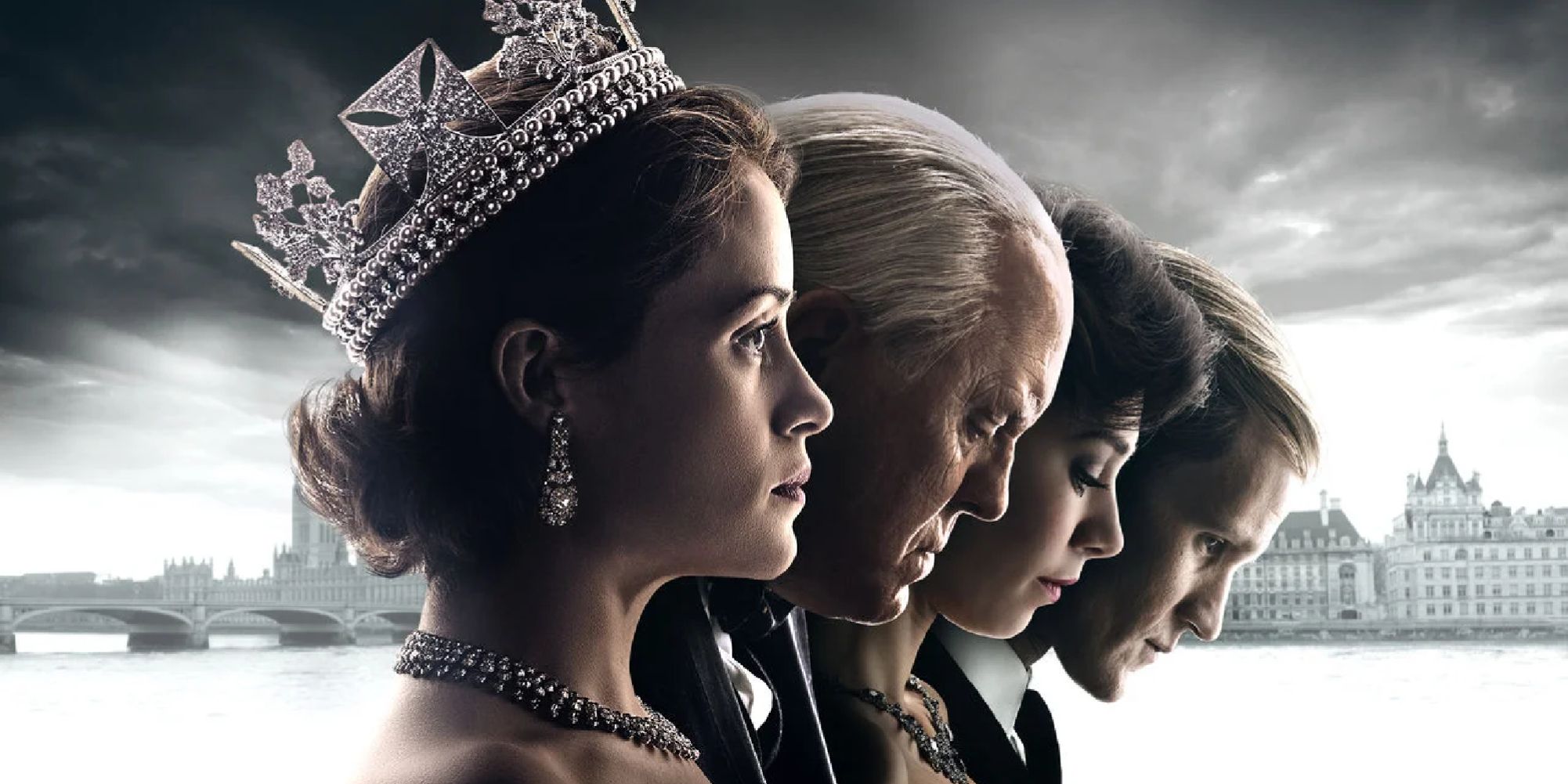The cast of The Crown season 1 in a promotional shoot for the series