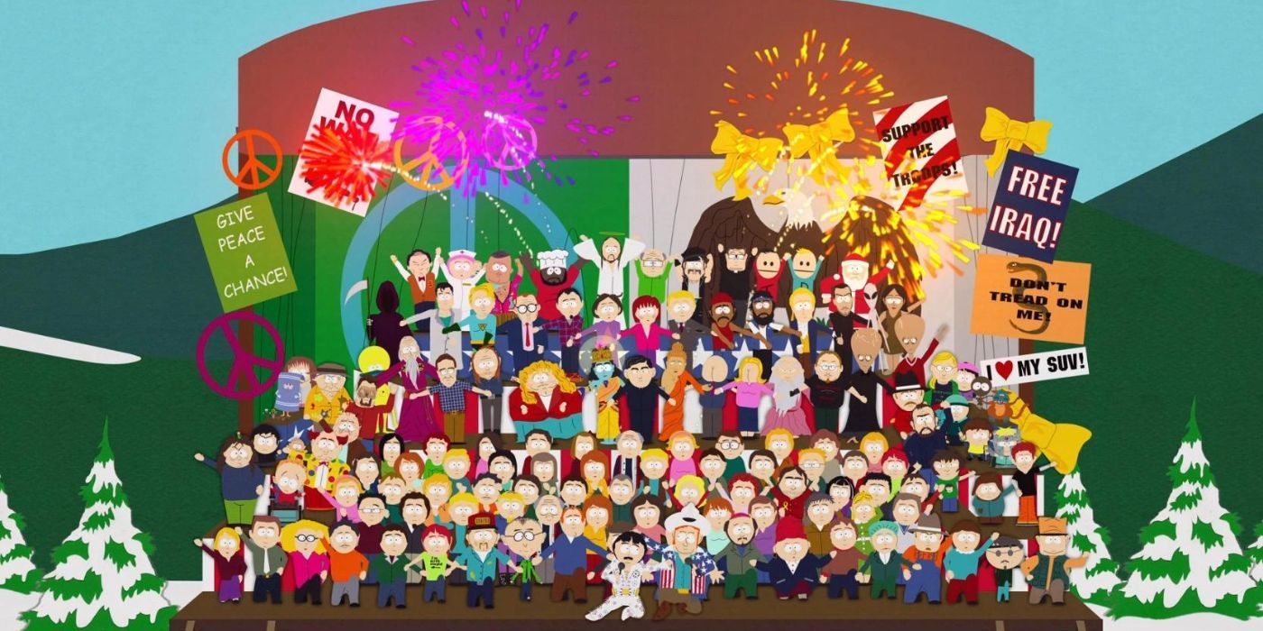 Les personnages de South Park sur une photo de groupe