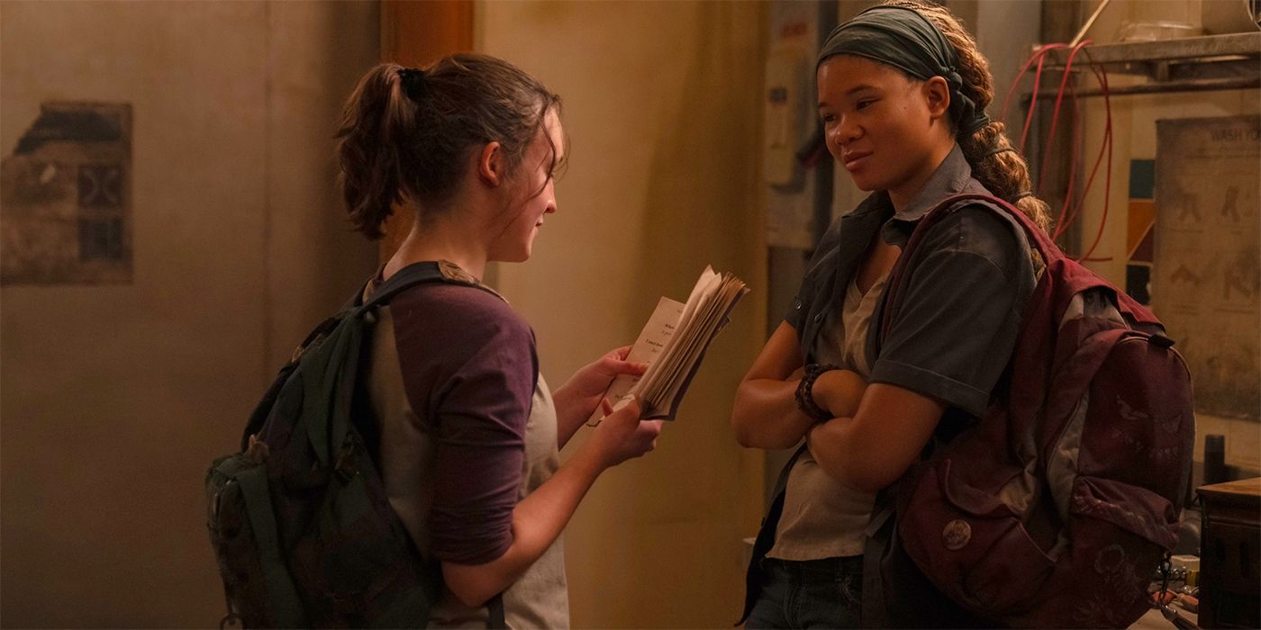 Ellie (Bella Ramsey) dit à Riley (Storm Reid) épingle dans The Last of Us