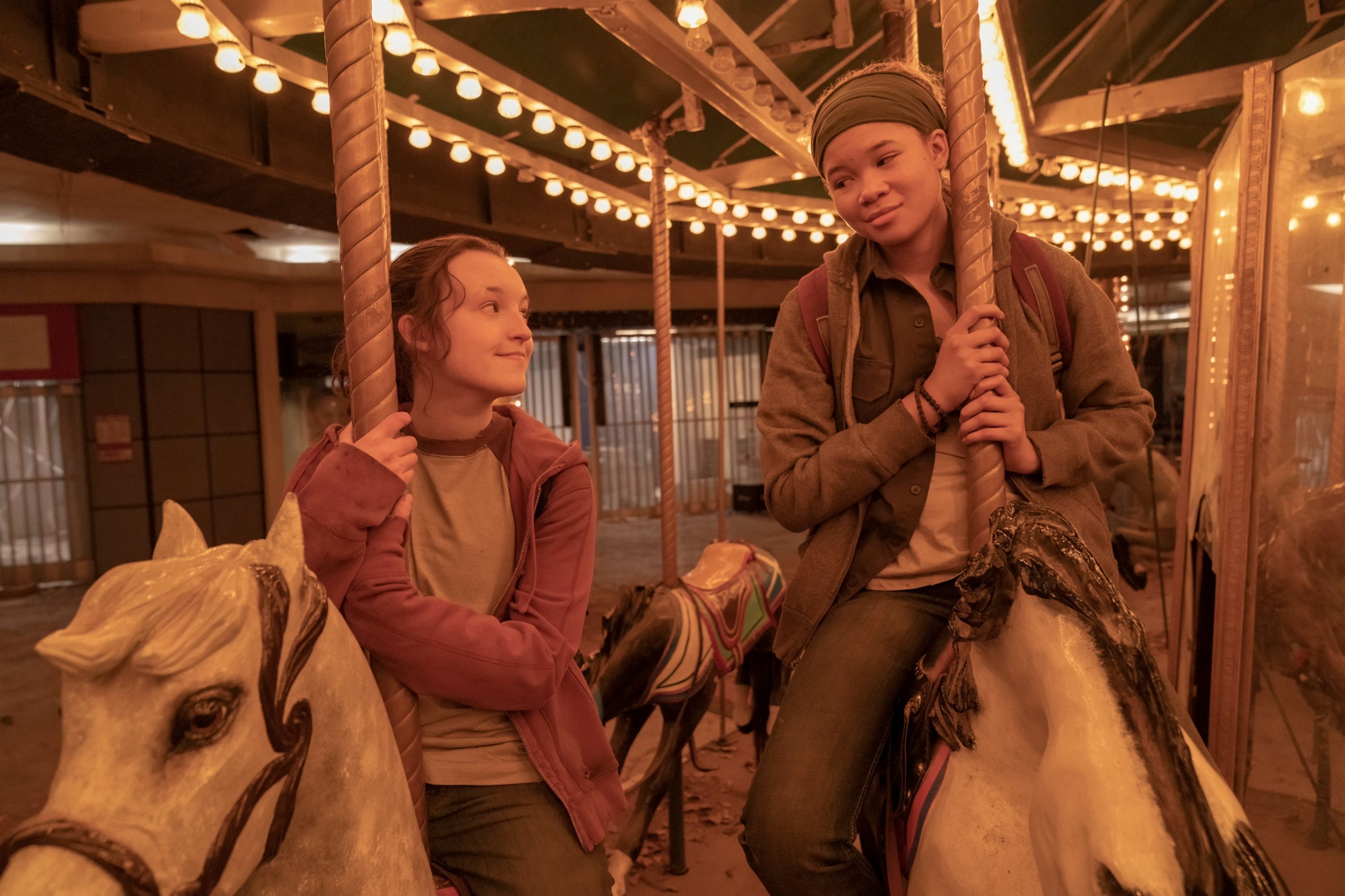 Bella Ramsesy as Ellie and Storm Reid as Riley in Season 1 Episode 7 of The Last of Us