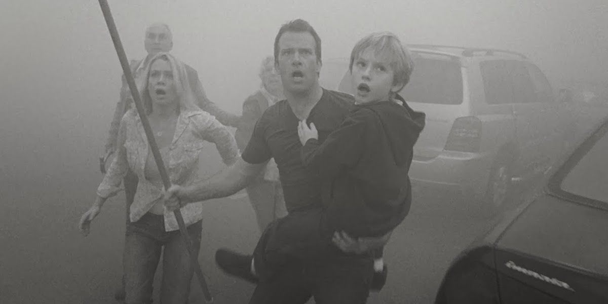 The Mist cast in black and white