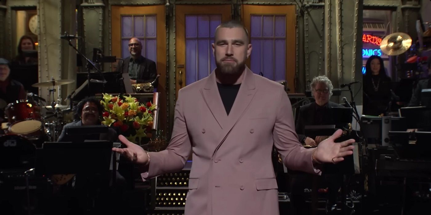 'SNL' Travis Kelce Celebrates Second Super Bowl Win in Opening Monologue