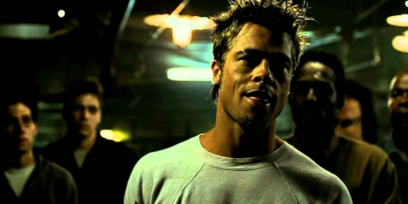 Tyler Durden giving a speech in Fight Club