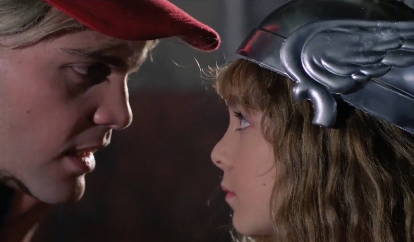 Vincent D'onofrio and Maia Brewton in Adventures in Babysitting