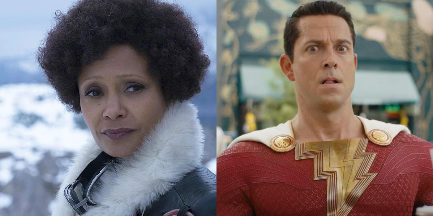 Thandiwe Newton in Solo: A Star Wars Story side-by-side with Zachary Levi in Shazam! Fury of the Gods