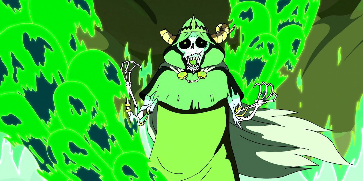 The Lich standing among the chaos of the Mushroom War