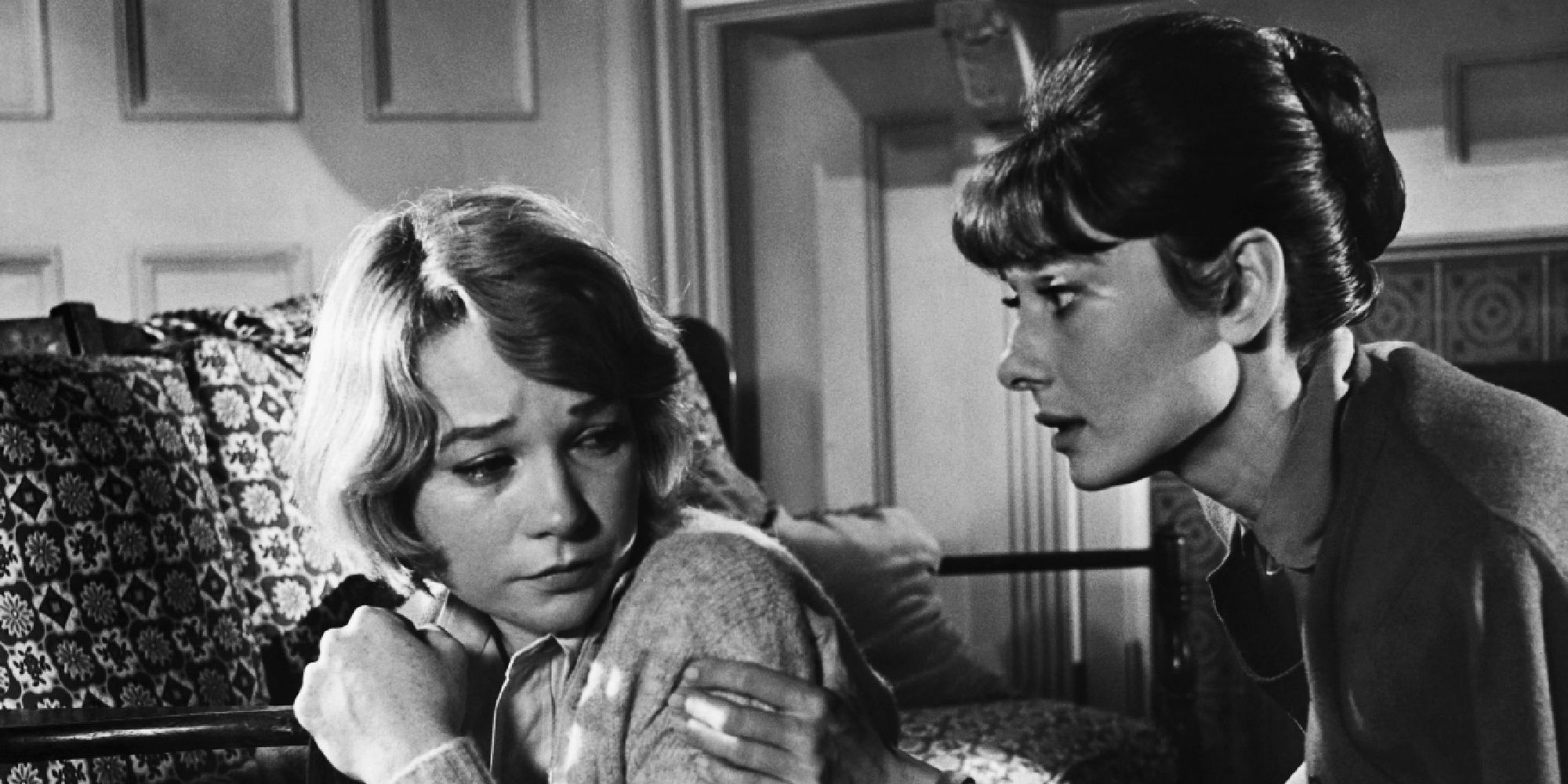 Audrey Hepburn touching Karen Balkin's shoulder in The Children's Hour