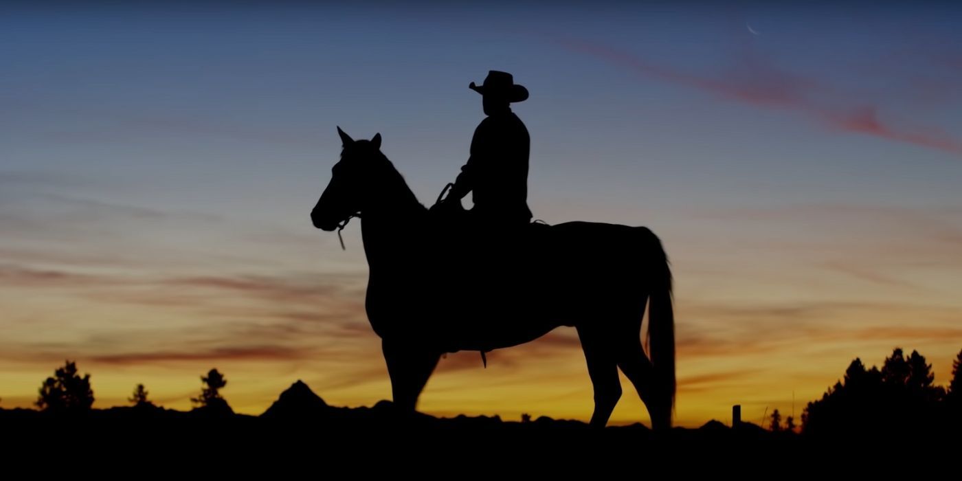 Bass Reeves a caballo en una foto promocional del bajo ocasional de Reeves en Yellowstone