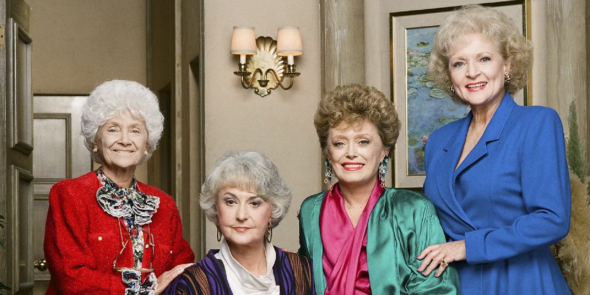 Bea Arthur, Betty White, Rue McClanahan, and Estelle Getty in The Golden Girls