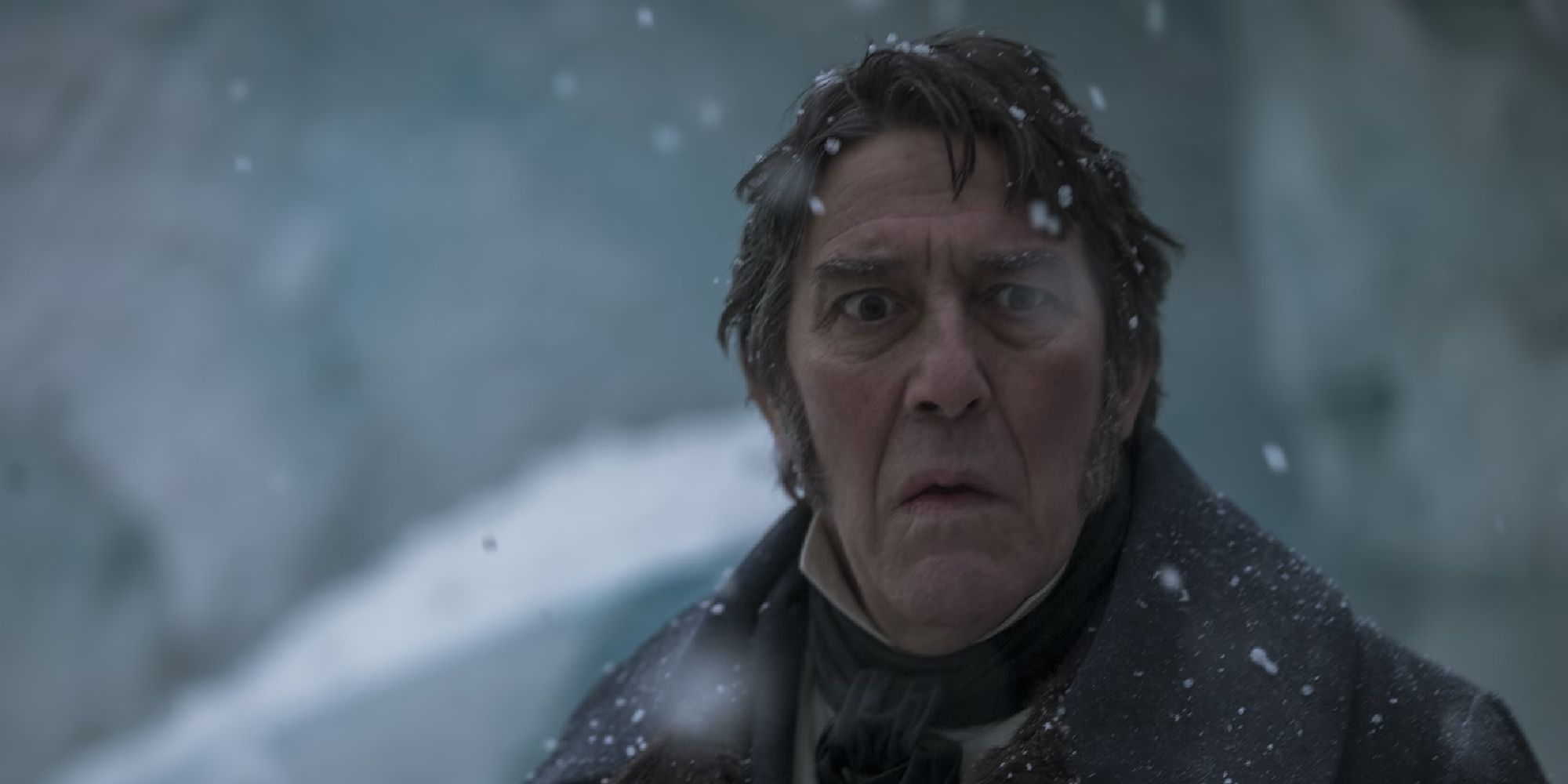 Ciarán Hinds with a worried expression in The Terror