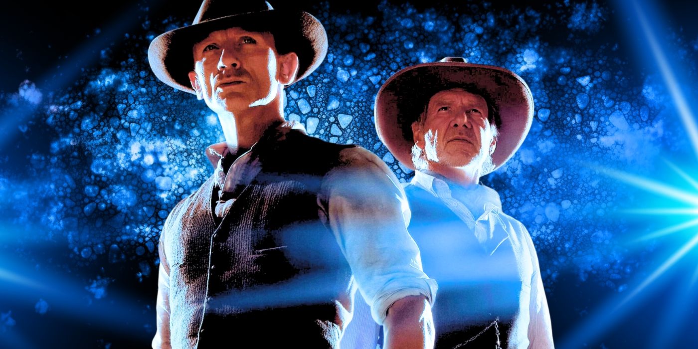 A custom image of Daniel Craig and Harrison Ford wearing cowboy hats in Cowboys & Aliens