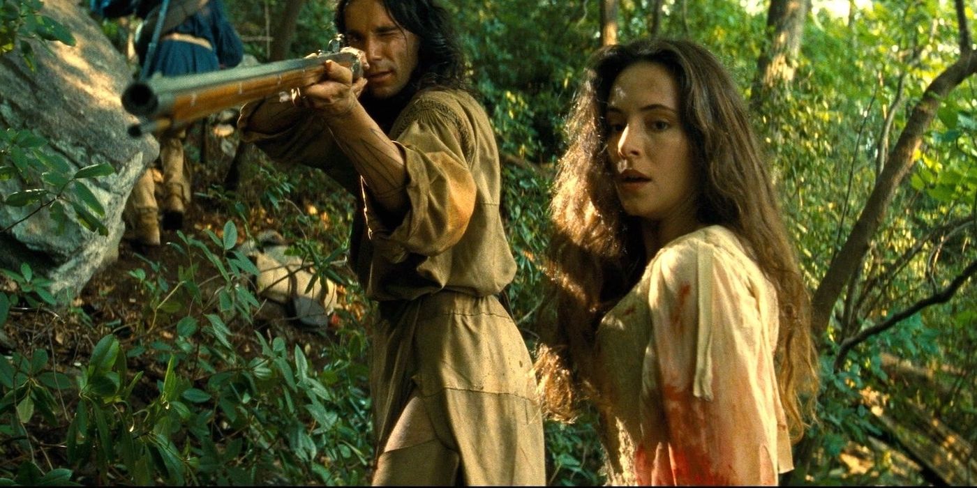 Daniel Day-Lewis and Madeline Stowe in The Last of the Mohicans